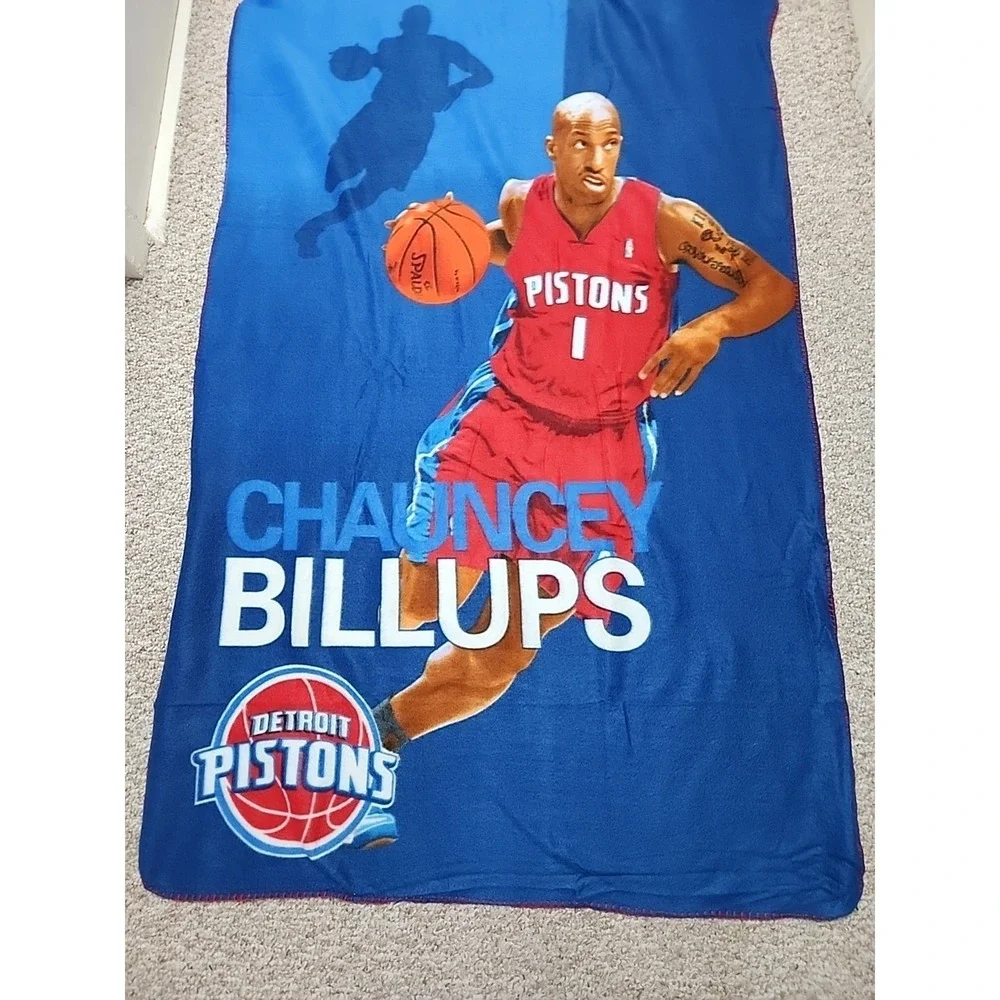 Chauncey Billups 60x39 Blanket Detroit Pistons Vintage BD&A NBA #1 HOF